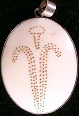 Naga Tribal Sterling Silver and Shell Pendant