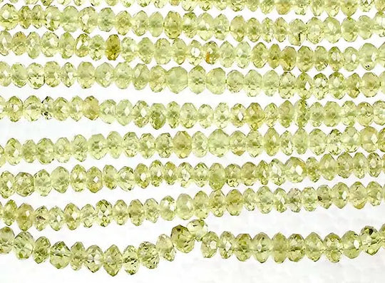 Peridot Israel Cut Rondelle Beaded Necklace