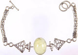 Prehnite and Sterling Silver Bracelet