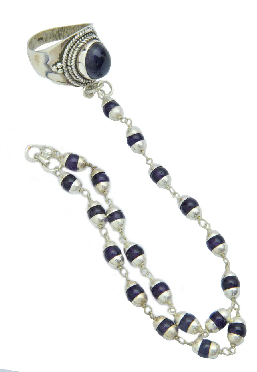 Amethyst Sterling Silver Slave Bracelet
