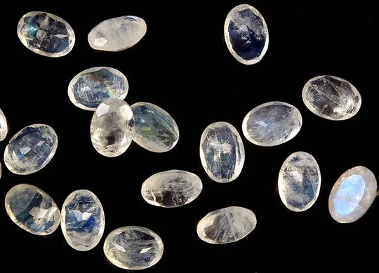 Rainbow Moonstone Oval Necklaces (Price Per Pair)
