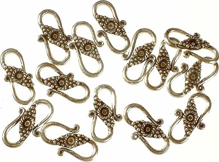 Granulated Sterling Silver S Clasp