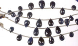 Faceted Sapphire Drop Beads in Precious Stone