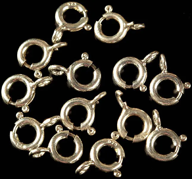 Gold Toned Spring Lock Necklace Clasp Pair