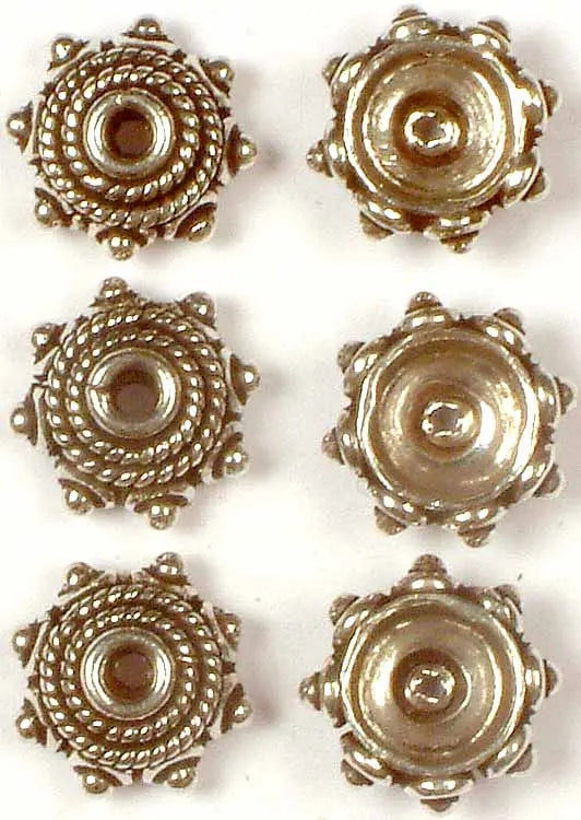 Granulated Sterling Silver Cap Beads Necklace