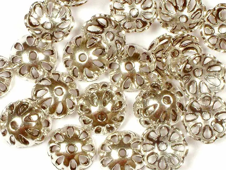 Sterling Silver Filigree Necklace Caps Set