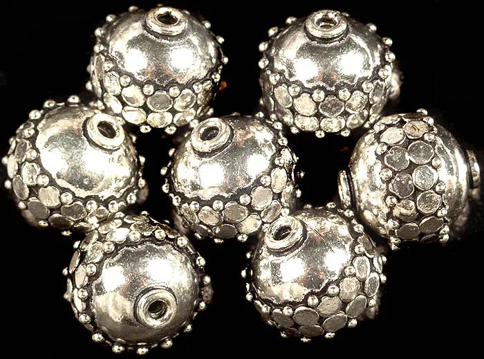 Sterling Silver Circular Bead Necklace (Price Per Piece)