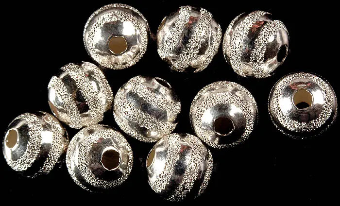 Frosted Sterling Silver Ball Necklace Piece