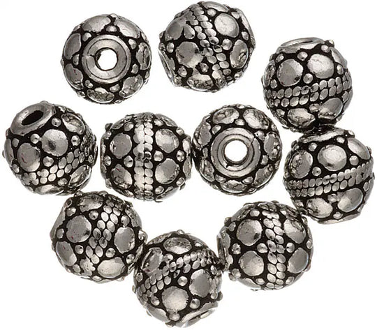 Granulated Sterling Silver Beads Necklace, Price Per Pair