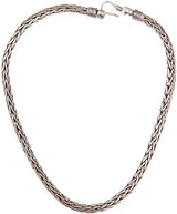 Sterling Silver Snake Necklace in Oxidised Finish