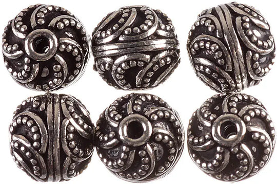 Sterling Silver Twirling Ball Bead Necklace Pair