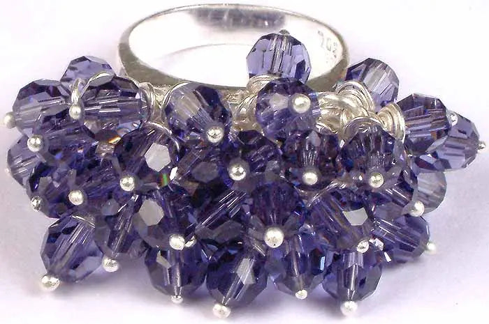 Swarovski Crystal Sterling Silver Gypsy Ring