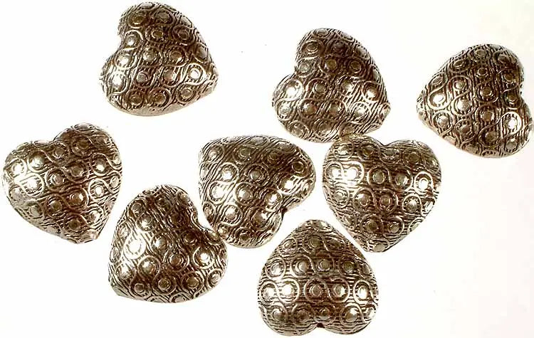 Heart Shaped Sterling Silver Small Beads