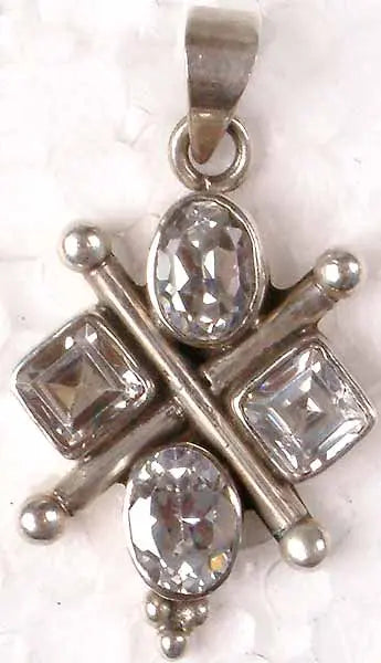 Zeros and Crosses Sterling Silver Necklace